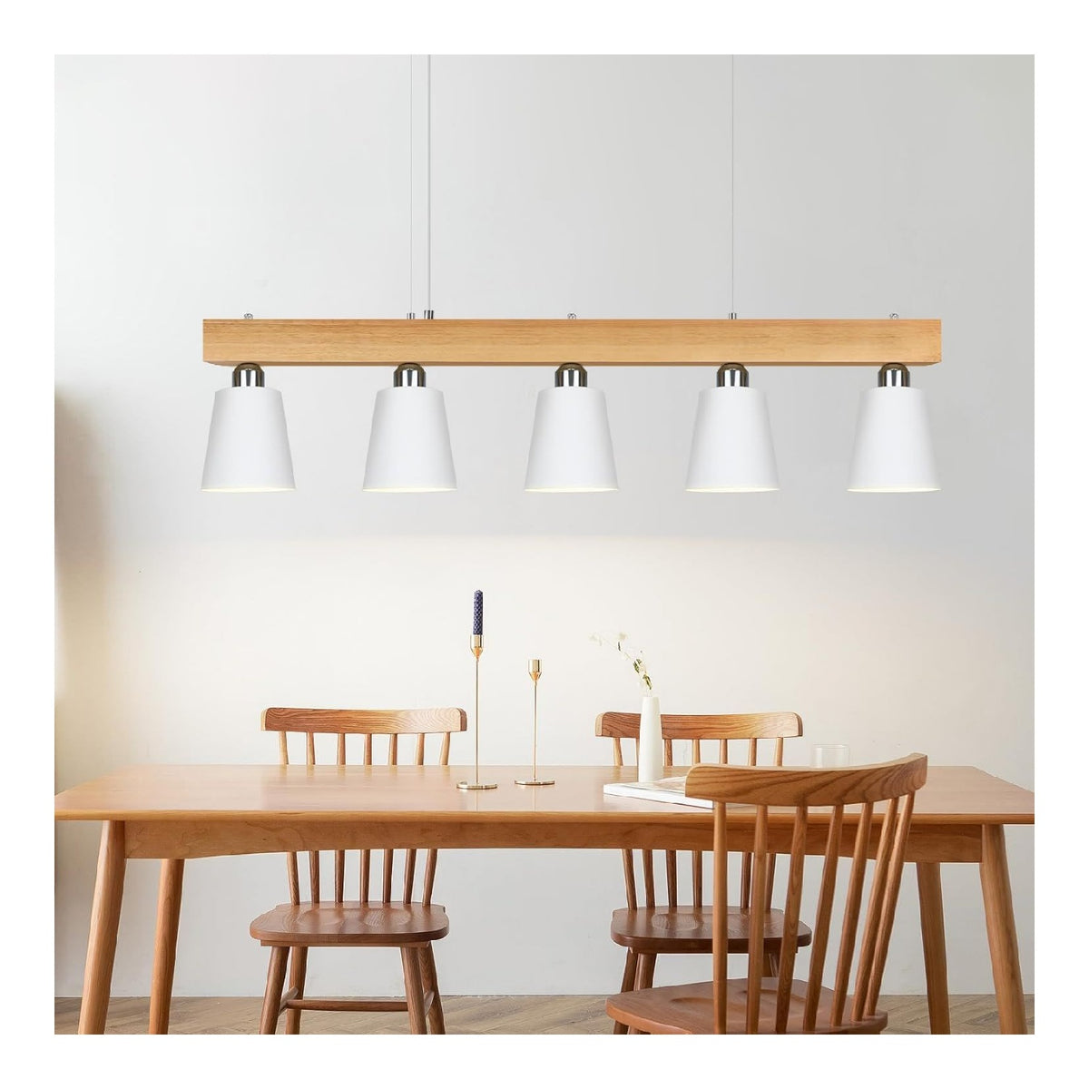 Lampadario da soffitto Lampada sospensione legno Lampadario moderni bianco