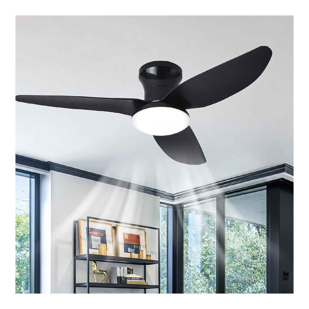 Ventilatore da soffitto con luce Grande Ventilatore Soffitto Luce nero
