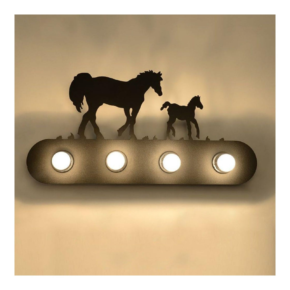 Applique da parete Vintage Metal Walking Horses bancone