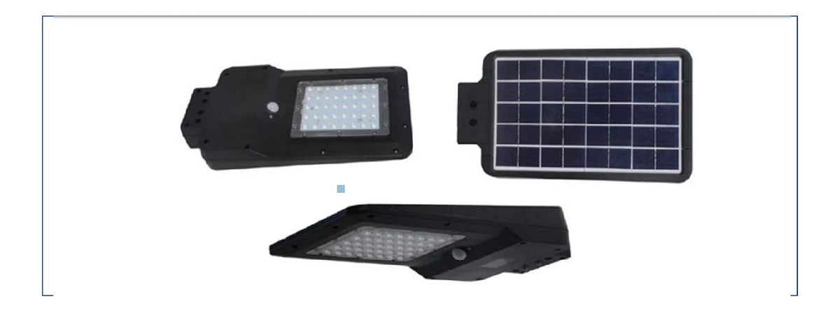 Corpo illuminante alimentazione solare LED integrato nero