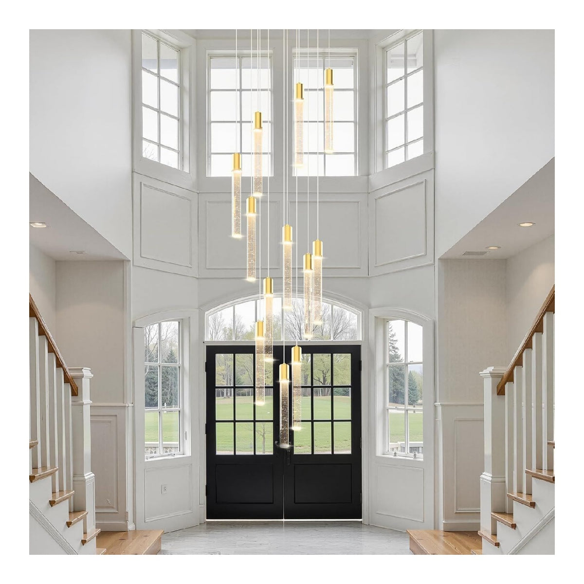 Lampadario a soffitto Lampadario sospensione moderno cristalli scale