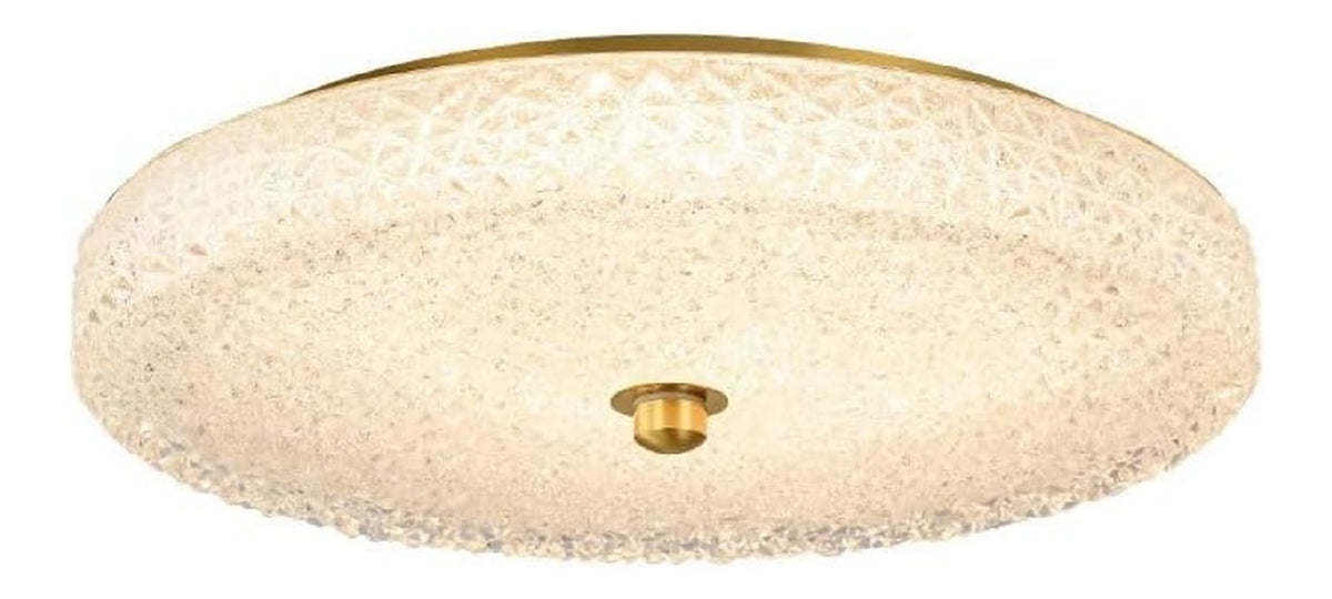 Plafoniera con cristalli diffusore in vetro oro