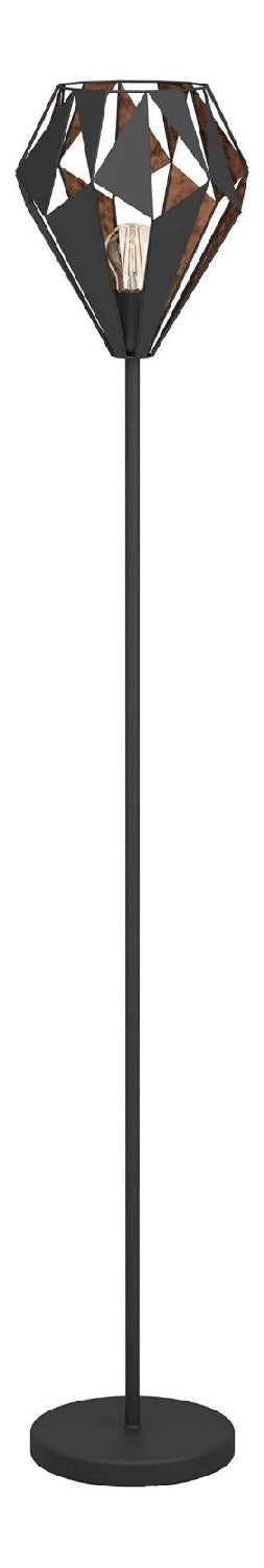 Lampada da terra stile vintage design geometrico nero
