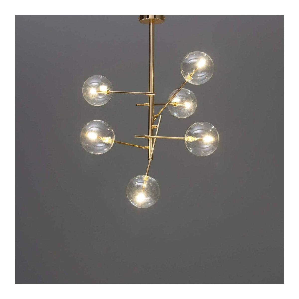 Lampadario decorativo LED integrato con diffusore in vetro oro