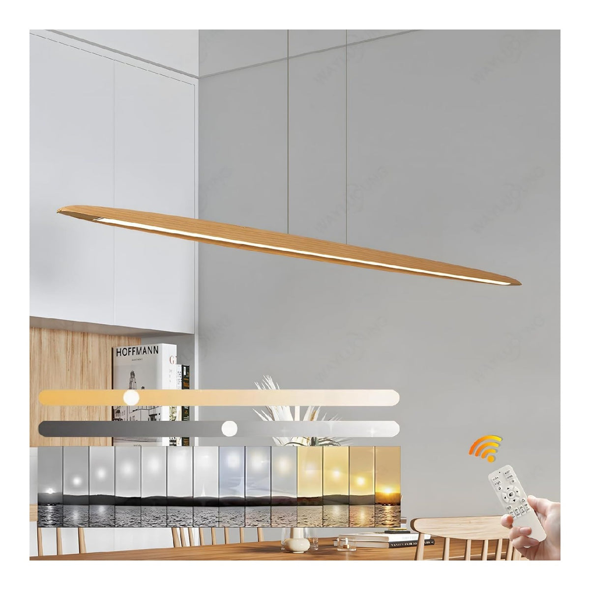 Lampada a sospensione Lampada Sospensione Legno Tavolo Pranzo