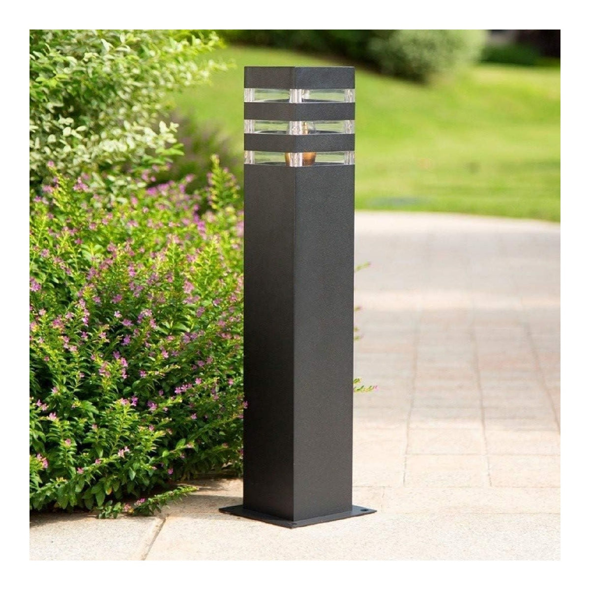 Lampada da esterno in alluminio stile industriale nero